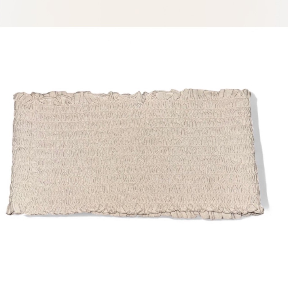 White ruched bandeau top brandy Melville